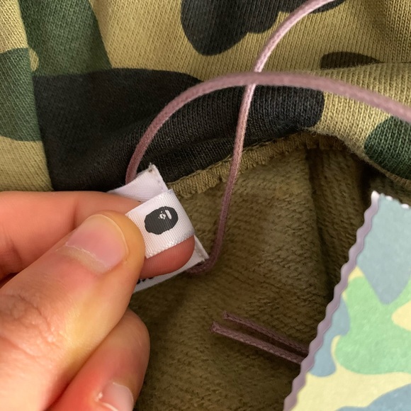 Bape OG Green Camo Zip-Up Shark Hoodie - Picture 4 of 8